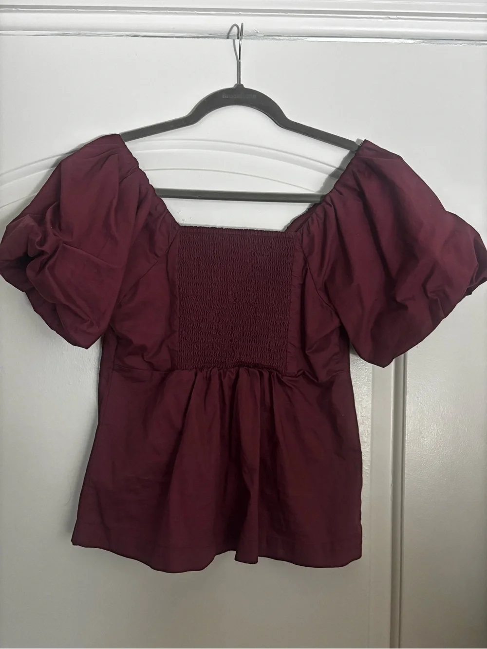 Old Navy Off-Shoulder Puff Sleeve Top - Wine